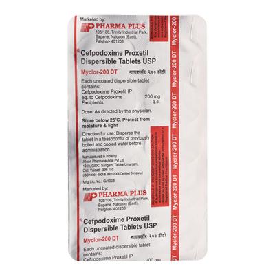 MYCLOR DT 200 Tablet 10's - Bacterial Infections-Cep