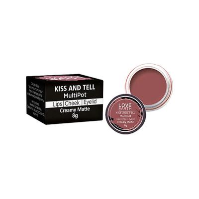 Love Earth Lip & Cheek Tint Multipot-Kiss And Tell with Richness Of Essential Oils And Vitamin E 8 gm - Blushes