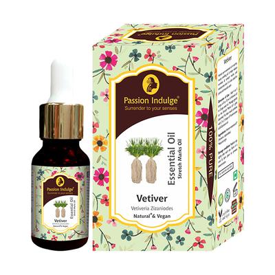 Passion Indulge Vetiver Essential oil for Anti-Scar, Anti-oxidant, skin tonic, prevents Premature ageing-10 ml - Essential Oils