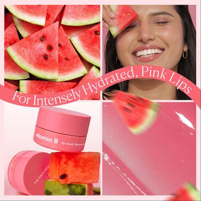 The Face Shop Vitamin B Tinted Overnight Lip Balm with Watermelon, Shea Butter for Soft, Pink Lips 7 gm - Lip Balms