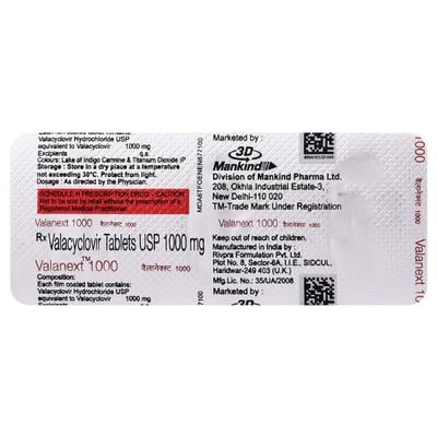 Valanext 1000mg Tablet 3'S - Viral infections-Ant