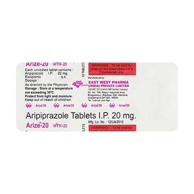 Arize 20mg Tablet 10'S - Schizophrenia-Aps