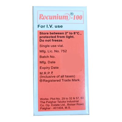 Rocunium 100mg Injection 10ml - Muscle Cramps/Spasticity-Mus