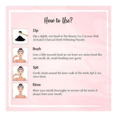 The Beauty Co. Coconut Shell Teeth Whitening Powder - Activated Charcoal 50 gm - Tooth Powder
