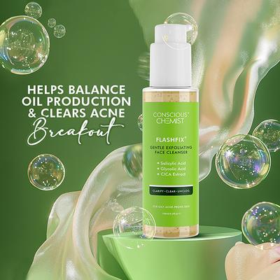 Conscious Chemist Daily Face Wash For Oily Acne Prone Skin With Aha, Bha & Cica Extract 100 ml - Face Wash & Cleansers
