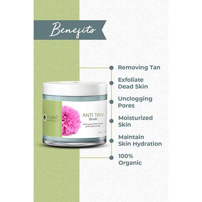 Organic Harvest Anti Tan Face Scrub Kakadu Plum,Acai Berry & Rice Water Enriched With Vitamin C 100 gm - Scrubs & Exfoliants