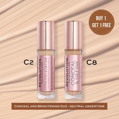 Makeup Revolution Conceal and Brightening Duo (for neutral undertone) 8 gm - Concealer