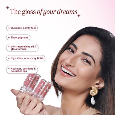 Gush Beauty Glaze Lip Oil Gloss High Shine and Hydrating Clear Gloss - Crystal Milk 2.8 ml - Lip Glosses