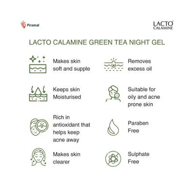 Lacto Calamine Night Gel with Green Tea, Hyaluronic acid & 5 fruit extracts- 50gm 3's - Night Cream