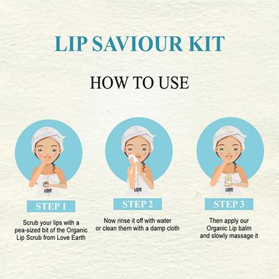 Love Earth Lip Saviour Kit for Skin Hydration & Moisturization, Chapped Lips with Bees Wax And Cocoa Butter 1's - Lip Balms