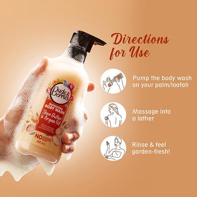 Buds & Berries Shea Butter and Argan Oil Body Wash 300 ml - Shower Gels & Body Wash