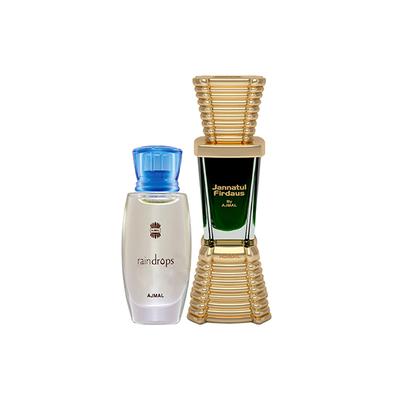 Ajmal Raindrops Concentrated Perfume Oil Floral Chypre Attar And Jannatul Firdaus Concentrated Perfume Oil Oriental Attar 20 ml - Deodorants/Roll-Ons