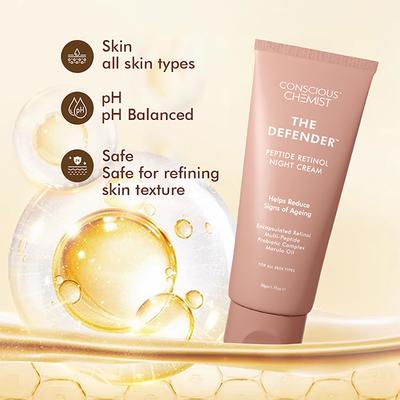 Conscious Chemist The Defender Multi Peptide Retinol Anti Aging Night Gel Cream 50gm - Face Moisturizers