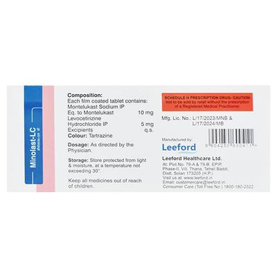 Minolast LC 10/5mg Tablet 10'S - Allergies-Ant