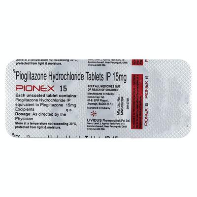 PIONEX 15 Tablet 10's - Diabetes-Ant