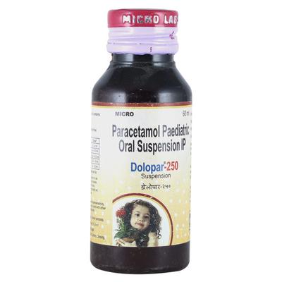 DOLOPAR 250 Suspension 60ml - Fever-Ana