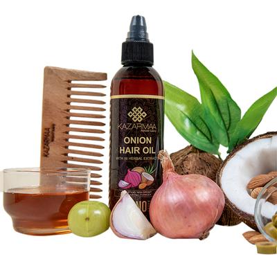 Kazarmaa Onion Hair Oil for Hair Growth & Hair Fall Control with Natural Neem Comb 250 ml - Hair Oils