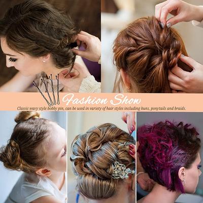 Bronson Professional Bobby Hair Pins 65mm with Storage Box Thick Black Ball Tip Metal 200's - Hair Clips/Bands