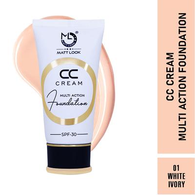 Matt Look CC Cream Multi Action Foundation- Color Correcting Full Coverage Natural Finish Concealing Blemishes, Dark Crcles 01 60 ml - Foundation