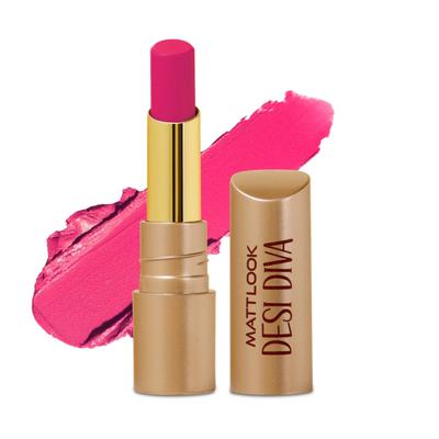 Matt Look Desi Diva HD Matte Lipstick With Hydrating Formula & Hyaluronic Acid, Magenta Glow-07 3.8 gm - Lipsticks