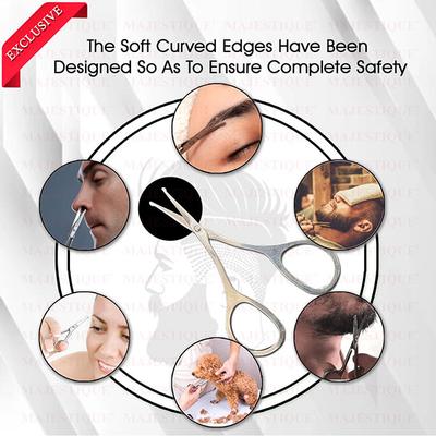 Majestique Nasal Beauty Scissor, Rounded- Tip Mini Scissor for Eyebrow, Ear Hair, Face Hair, Nails 1's - Callus Shavers & Stones