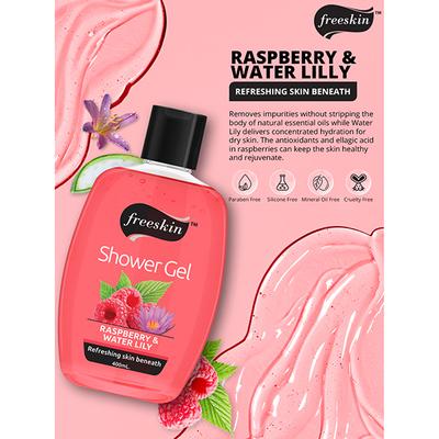 Freeskin Raspberry & Water Lily Shower Gel 400 ml - Shower Gels & Body Wash
