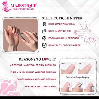 Majestique Professional Cuticle Nippers, Precision Surgical-Grade Stainless Steel, Nail Clipper 1's - Nail Care