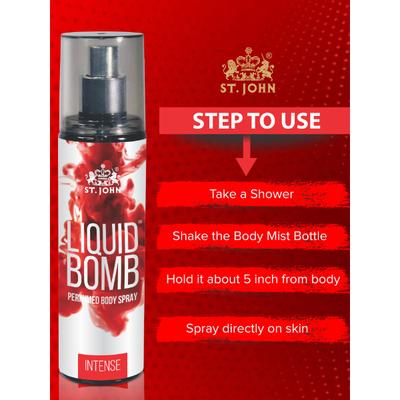 St. John Liquid Bomb Code Gold Edition Body Spray 150 ml + Liquid Bomb Intense Body Spray 150 ml - Women Perfumes (Edt/Edp)