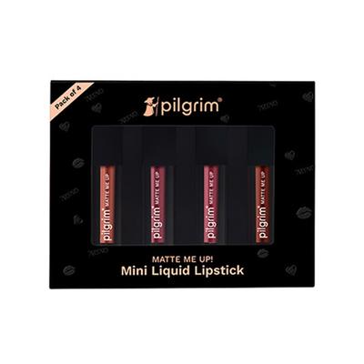 Pilgrim Nude Temptation Mini Liquid Lipstick 4 in 1 Pack Smudgeproof, Hydrating & Lightweight 4 ml - Liquid Lipsticks