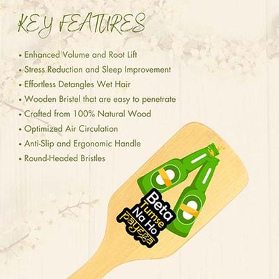 Allure Personalised Paddle Hair Brush Beer Bottles Print 1's - Hair Brushes