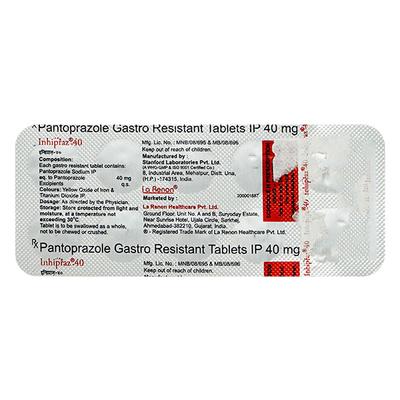 Inhipraz 40mg Tablet 10'S - Ulcer/Reflux/Flatulence-Aaa