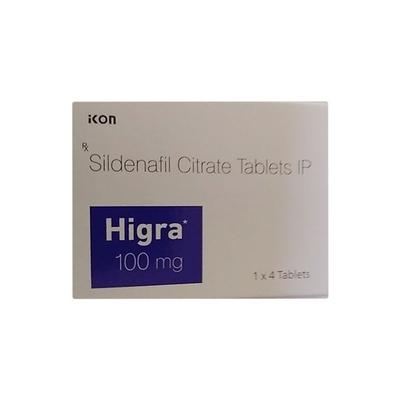 HIGRA 100mg Tablet 4's - Impotence/Erectile Dysfunction (Ed)