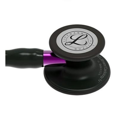 3M Littmann Cardiology IV Stethoscope - Black Chestpiece with Black Tube and Violet Stem (6203) - Stethoscopes