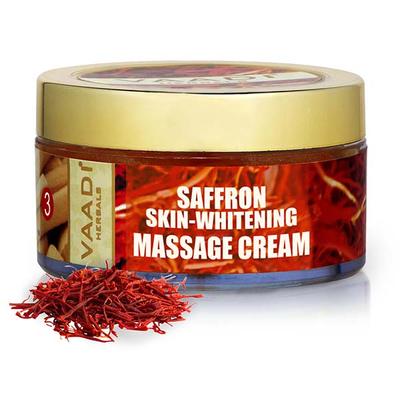 Saffron Skin-Whitening Massage Cream - Basil Oil & Shea Butter 50 gm - Creams/Oils/Lotions
