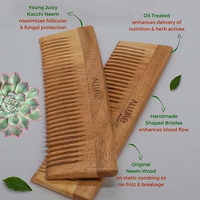 Allure Wooden Neem Comb (CD-01+CR-01) 1's - Hair Combs