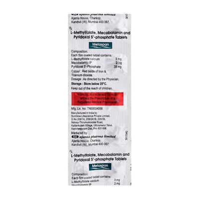 Metaspan Tablet 10'S - Iron Supplement/Anaemia-Vma