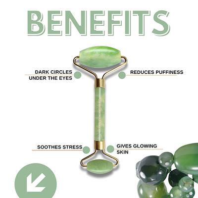 House of Beauty Jade Roller Kit -Toning, Tightening, Lymphatic Drainage, Depuffing Eyes (3Pcs) 1's - Face Oils