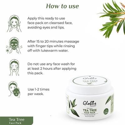 Globus Naturals Tea Tree Anti Acne Face Pack 125 gm - Face Packs
