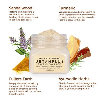 Bella Vita Organic Multani Mitti Ubtan Plus Face Glow Pack 60 gm - Face Packs