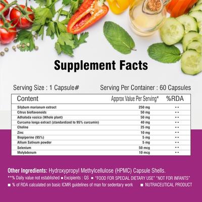 The Curen Lively Liver Advanced Liver Care Veg Capsule 60's - Vital Health