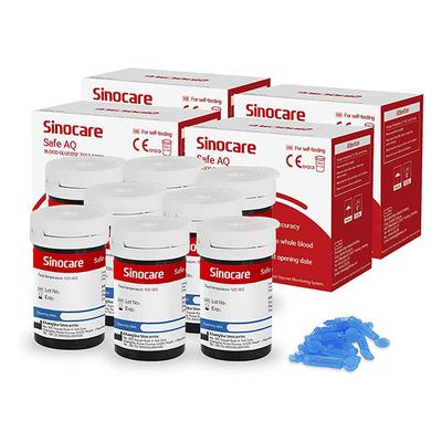 Sinocare Safe AQ Blood Glucose Test Strips 200's + Lancets 200's - Blood Glucose Monitors/Strips
