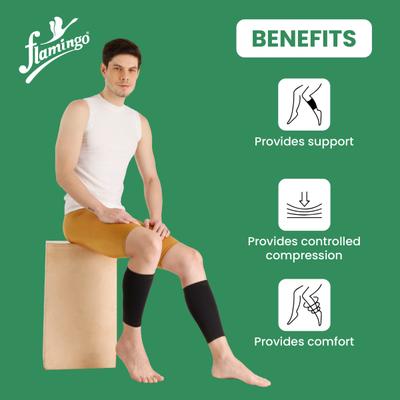 Flamingo Calf Support Black (OC2039) (S) 1's - Knee/Ankle/Leg/Foot Supports