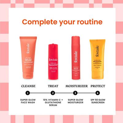 Foxtale Super Glow Moisturiser with 4% VitC-Niacinamide Complex for Brighter Skin 50ml - Face Moisturizers
