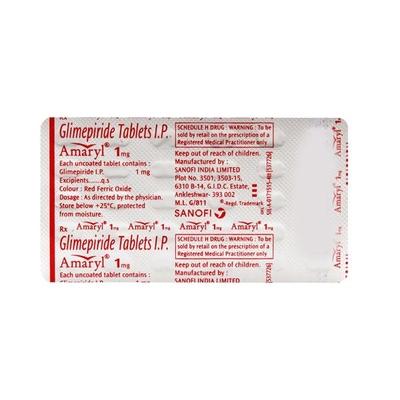 Amaryl 1mg Tablet 30'S - Diabetes-Ant