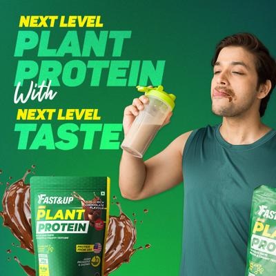 Fast&Up Plant Protein Powder - Rich Chocolate Flavour 975 gm - Protein Drink