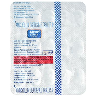 MOX Kidtab 125mg Tablet 15'S - Bacterial Infections-Pen