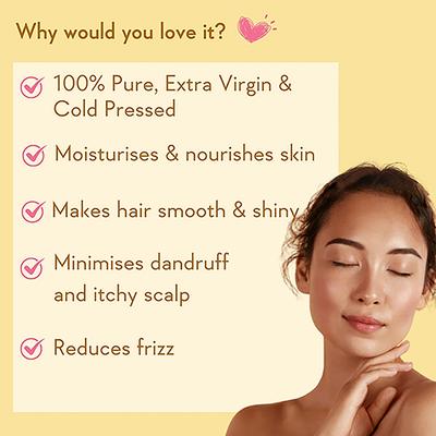 Wishcare 100% Pure Cold Pressed Sweet Almond Oil For Healthy Hair And Glowing Skin 200 ml - Hair Oils