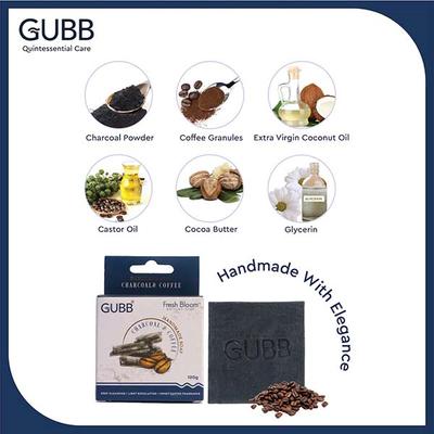 GUBB Fresh Bloom Handmade Bathing Soap With Charcoal & Coffee 100 gm - Soaps