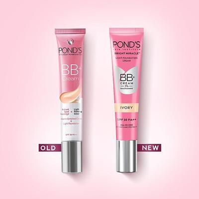 Pond's BB+ Cream, Instant Spot Coverage + Light Make - Up Glow, Ivory SPF 30 Pa++ 18gm - Face Moisturizers