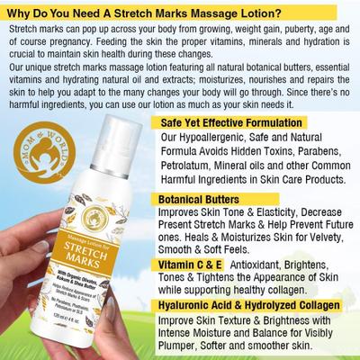 Mom & World Massage Lotion for Stretch Marks 120 ml - Stretch Mark Cream
